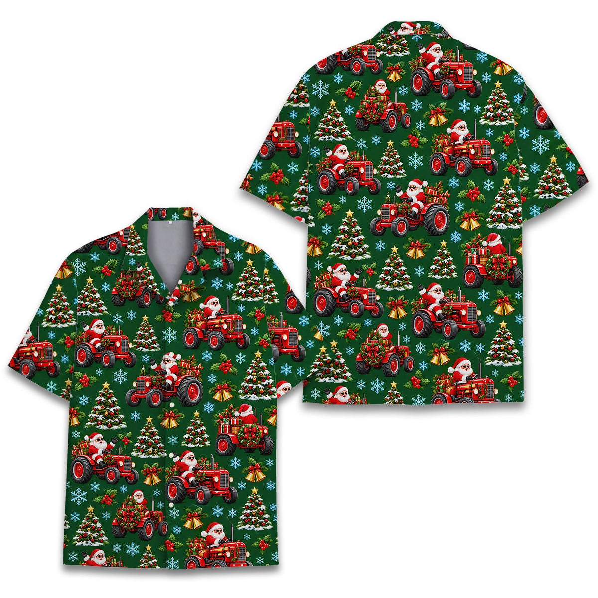 Additional green front view of the family matching shirt
