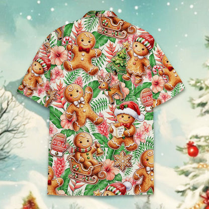 Alternative back view of the holiday hawaiian shirt