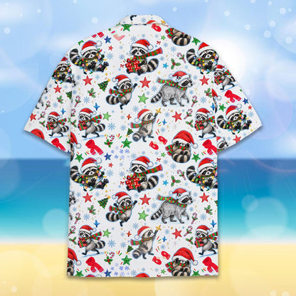 Back view of the holiday hawaiian shirt.