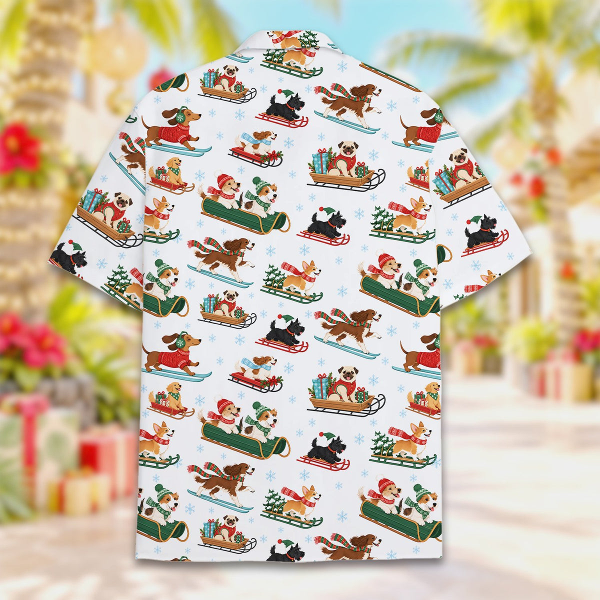 Second back view showing the full repeating holiday print