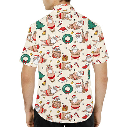 Naughty Santa christmas hawaiian shirt, alternate back view