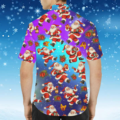 Second back view of matching family hawaiian shirts