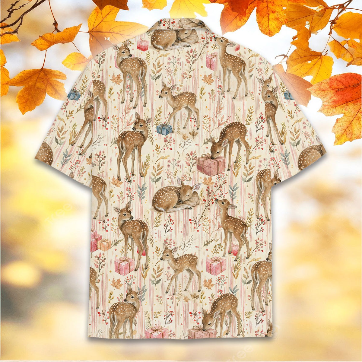 Alternative back view of the christmas hawaiian shirt
