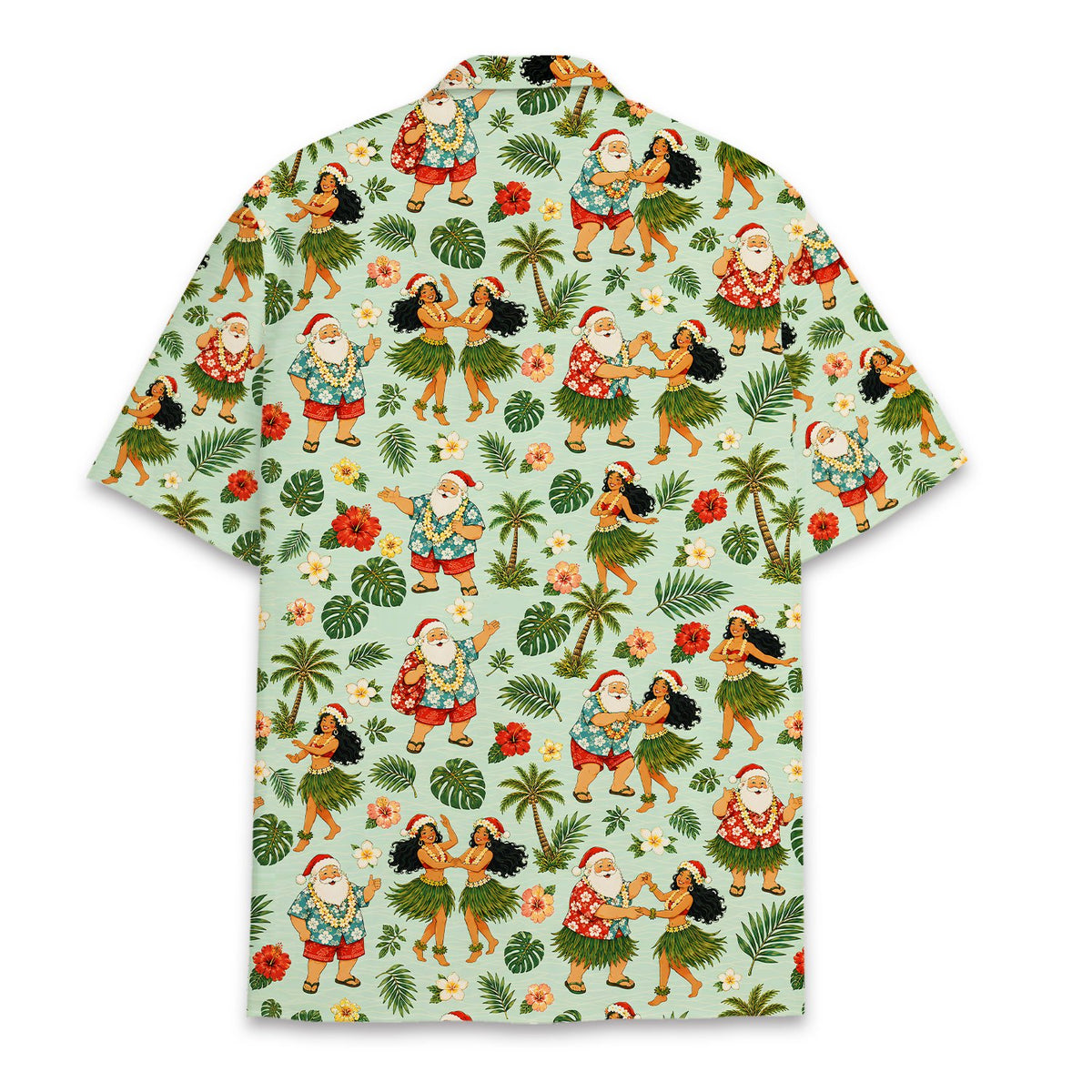 Alternative back view of the holiday hawaiian shirt