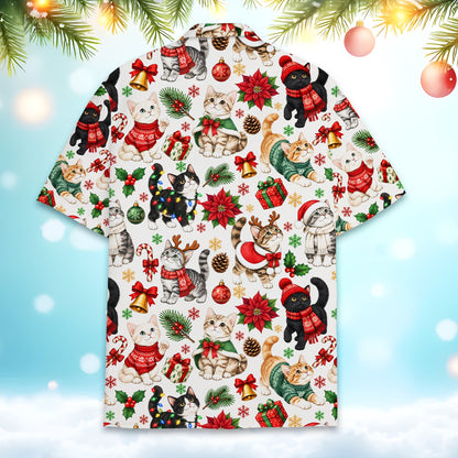 Full back view of the holiday hawaiian shirt