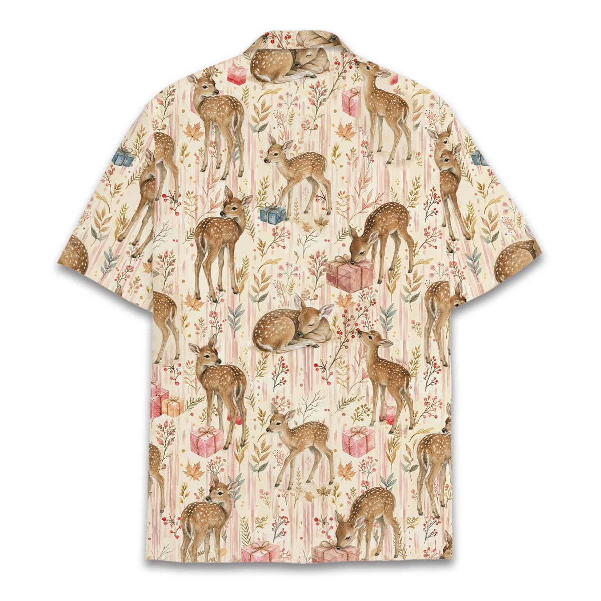 Third back view of the holiday hawaiian shirt
