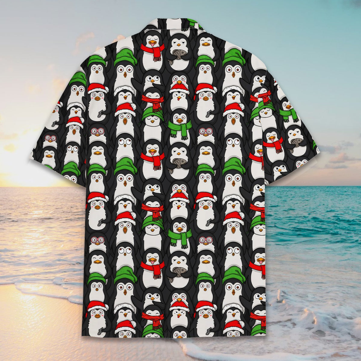 Third back view of the holiday hawaiian shirt