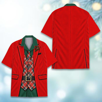 Third back view of the holiday hawaiian shirt