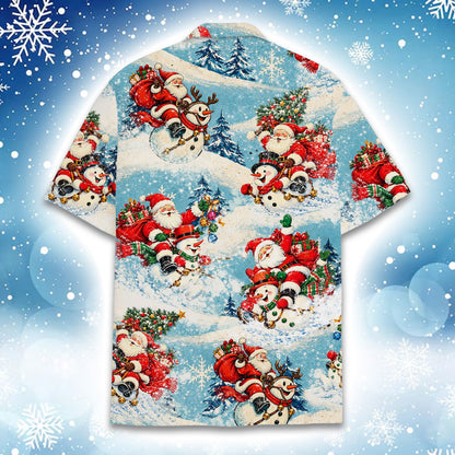 Final back view of the holiday hawaiian shirt