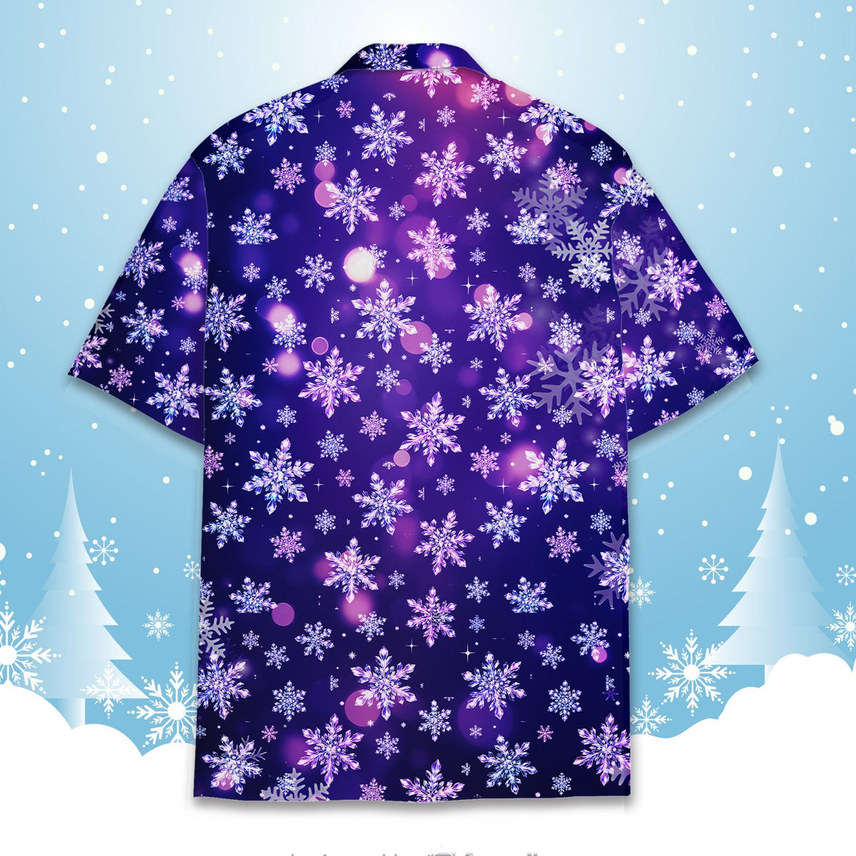 Matching family hawaiian shirts multicolor christmas back group view