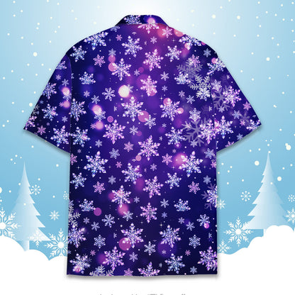 Matching family hawaiian shirts multicolor christmas back group view