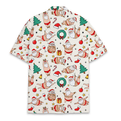 Naughty Santa christmas hawaiian shirt, back view