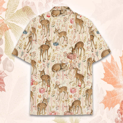 Back view of the matching family hawaiian shirt