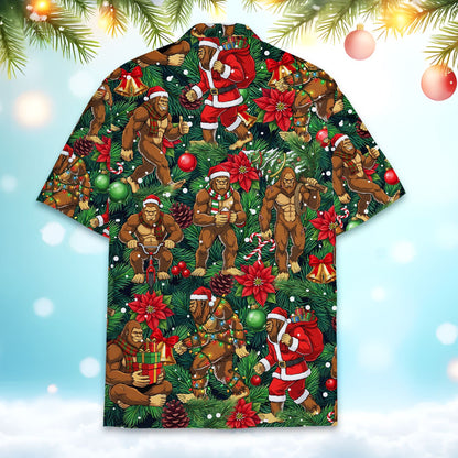 Additional front view of the Bigfoot matching family hawaiian shirts