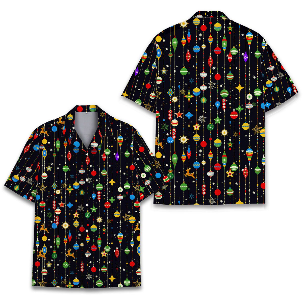 Detailed front view of the matching family hawaiian shirt design