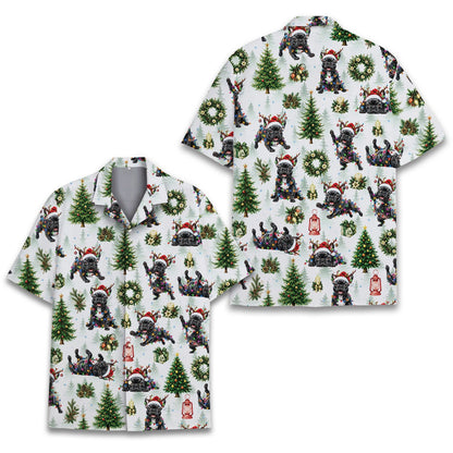 Another front view of the matching family hawaiian shirt