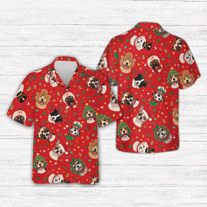 Another front view of the multicolor christmas hawaiian shirt