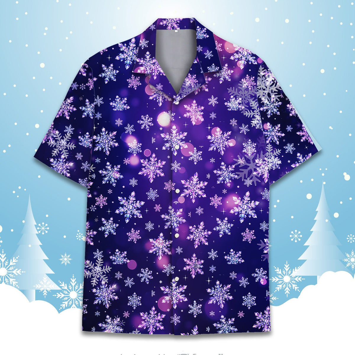 Matching family hawaiian shirts multicolor christmas front group view