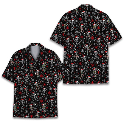Another front view of the skeleton christmas hawaiian shirt
