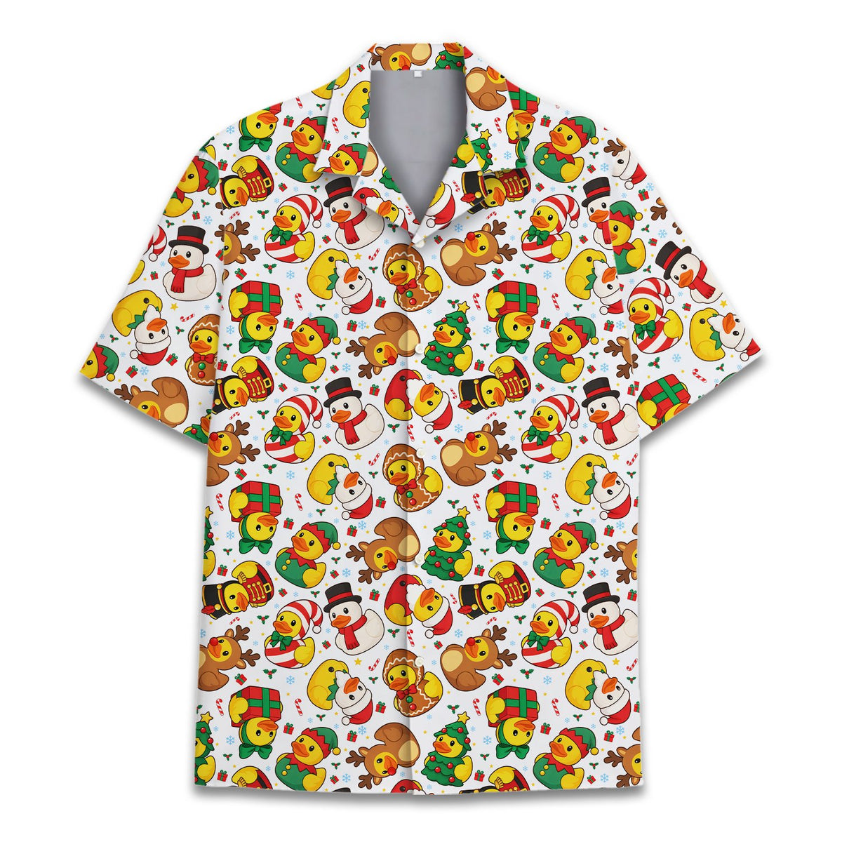Alternative front view showing the festive duck pattern