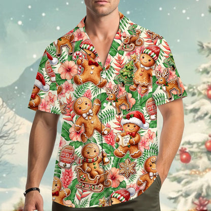 Second lifestyle view of the matching family hawaiian shirts