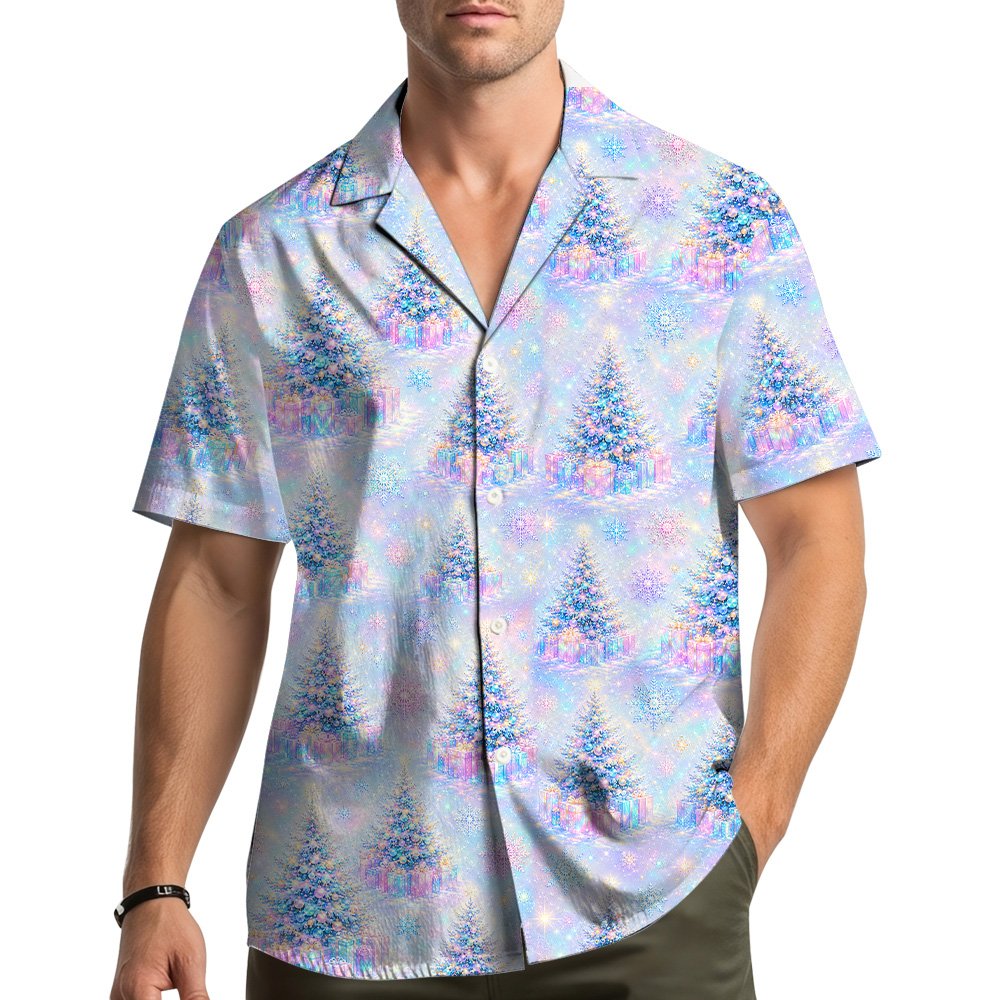 Second lifestyle view of the festive pastel hawaiian shirt in use