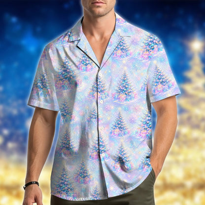 Third lifestyle view highlighting the christmas hawaiian shirt design