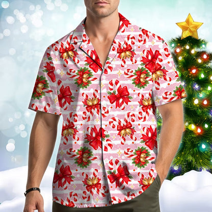 Third lifestyle view showcasing the festive matching family hawaiian shirts