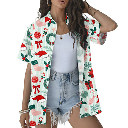 Fourth lifestyle view featuring the matching family hawaiian shirt outdoors