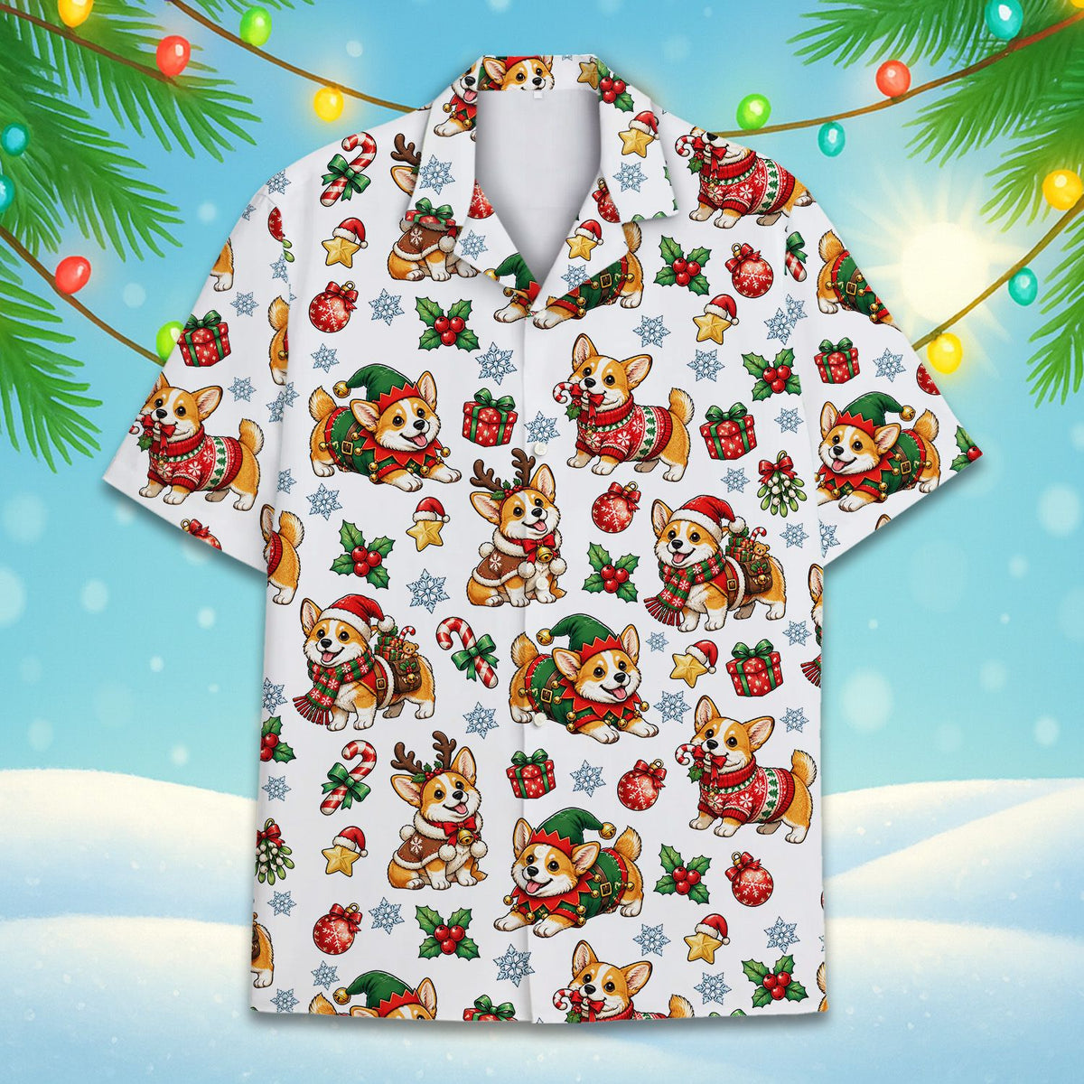 Fourth lifestyle view featuring the matching family hawaiian shirts