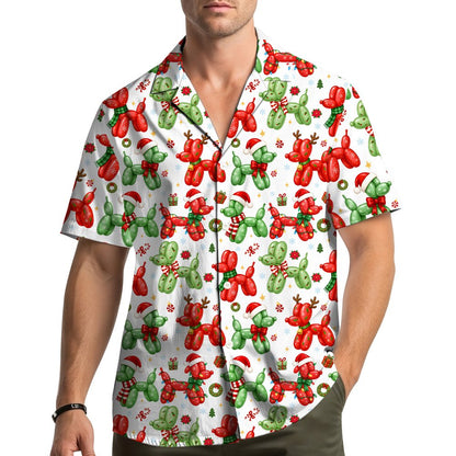 Lifestyle photo showing the family matching hawaiian shirts in action