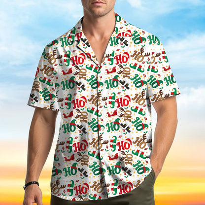 Lifestyle view of someone wearing the matching family hawaiian shirt