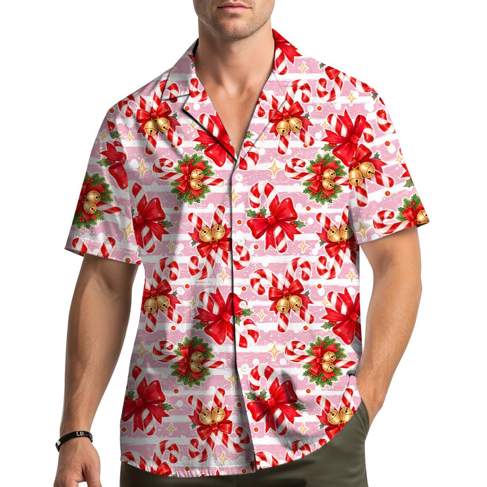 Lifestyle view of a group wearing matching family hawaiian shirts