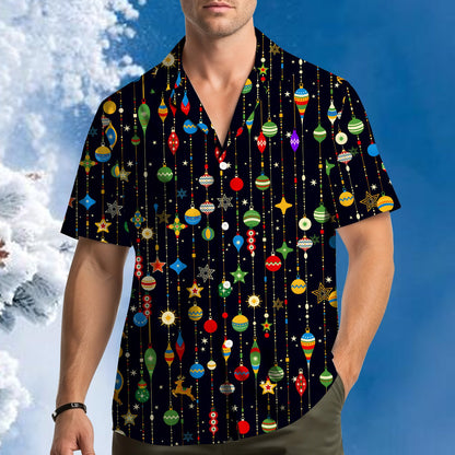 Lifestyle view showing the hawaiian christmas shirt worn comfortably