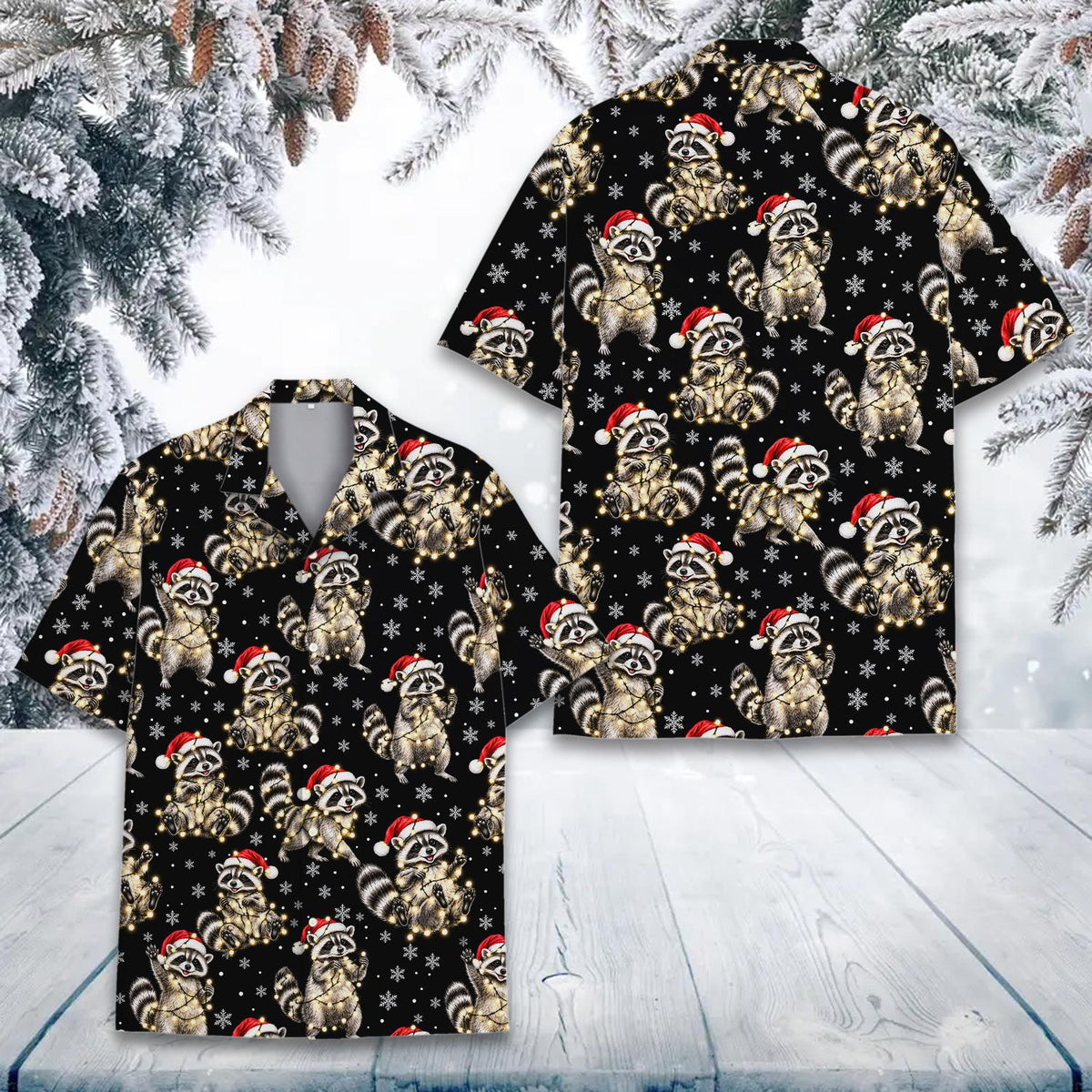 Christmas hawaiian shirt womens, fabric detail view