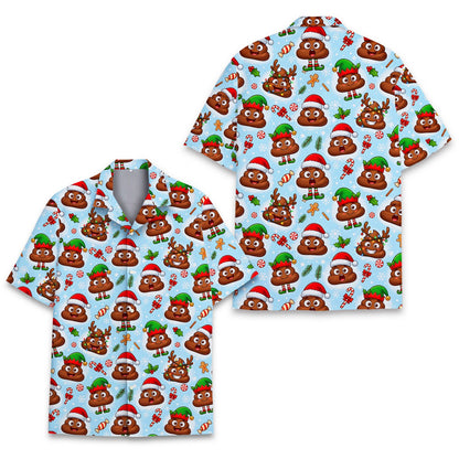 Flat lay view showing the full layout of the Hawaiian shirt