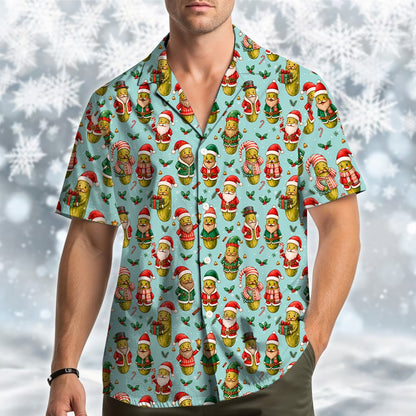 Second lifestyle view of the matching family hawaiian shirt
