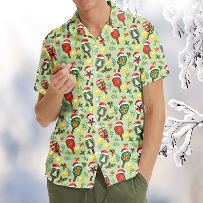 Close up front view of the christmas pickleball pattern