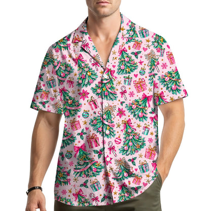 Lifestyle view of someone wearing the matching family hawaiian shirts