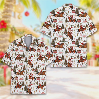 Another front view of the holiday hawaiian shirt design