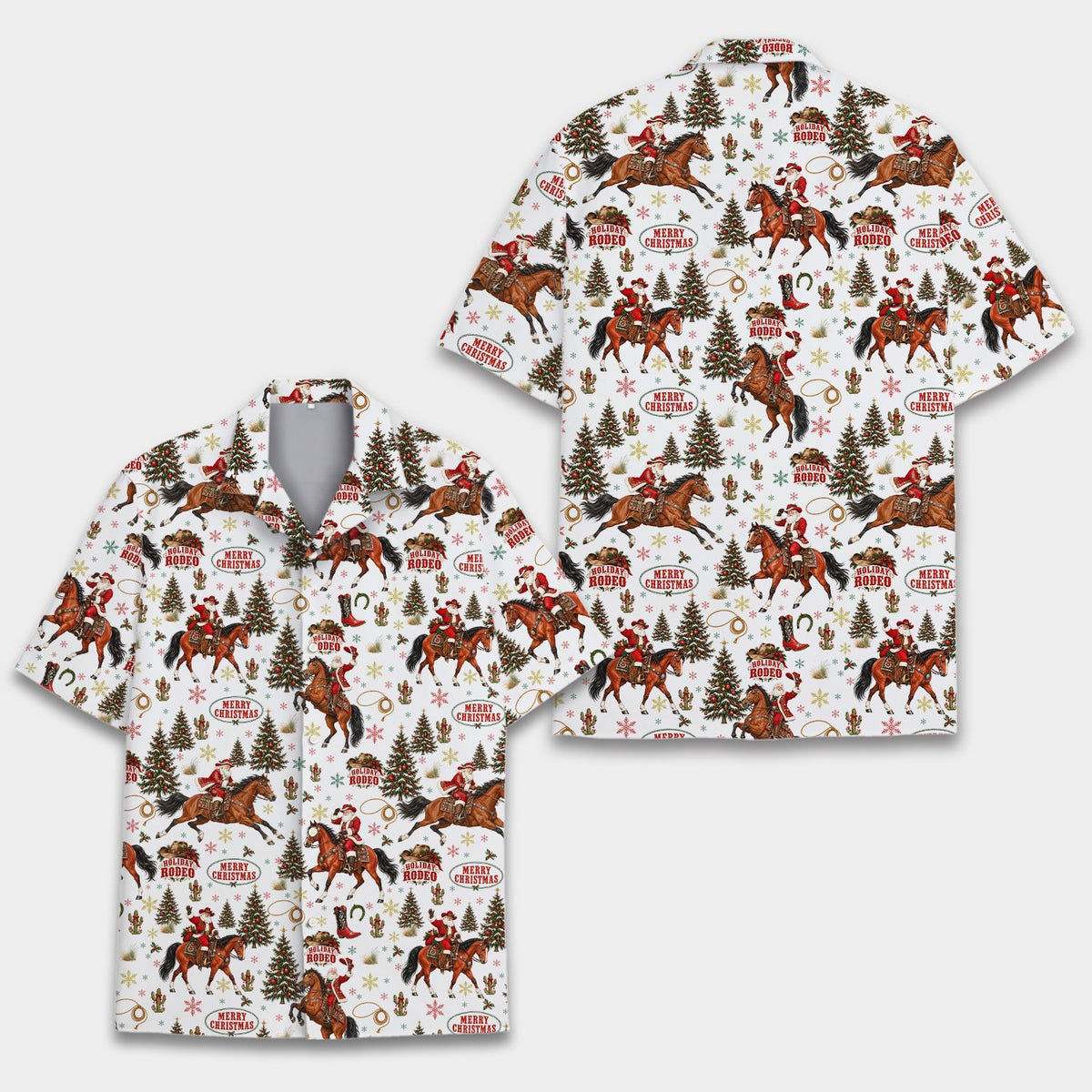 Detailed front view of the festive rodeo print