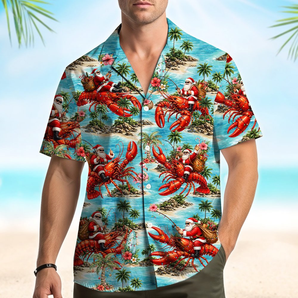 Second lifestyle view of the fun beach hawaiian shirt