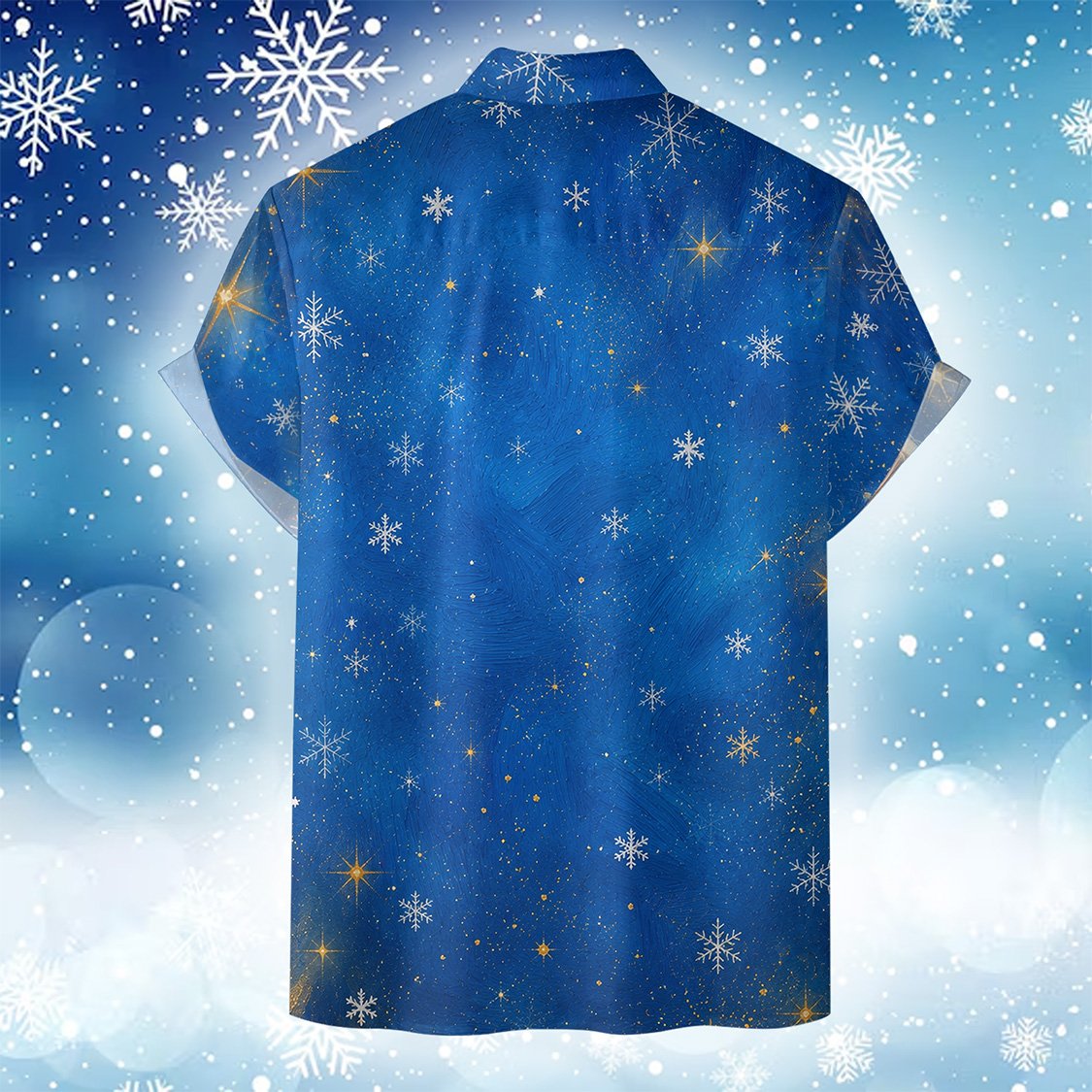 Second back view of the Christmas sheep family hawaiian shirt
