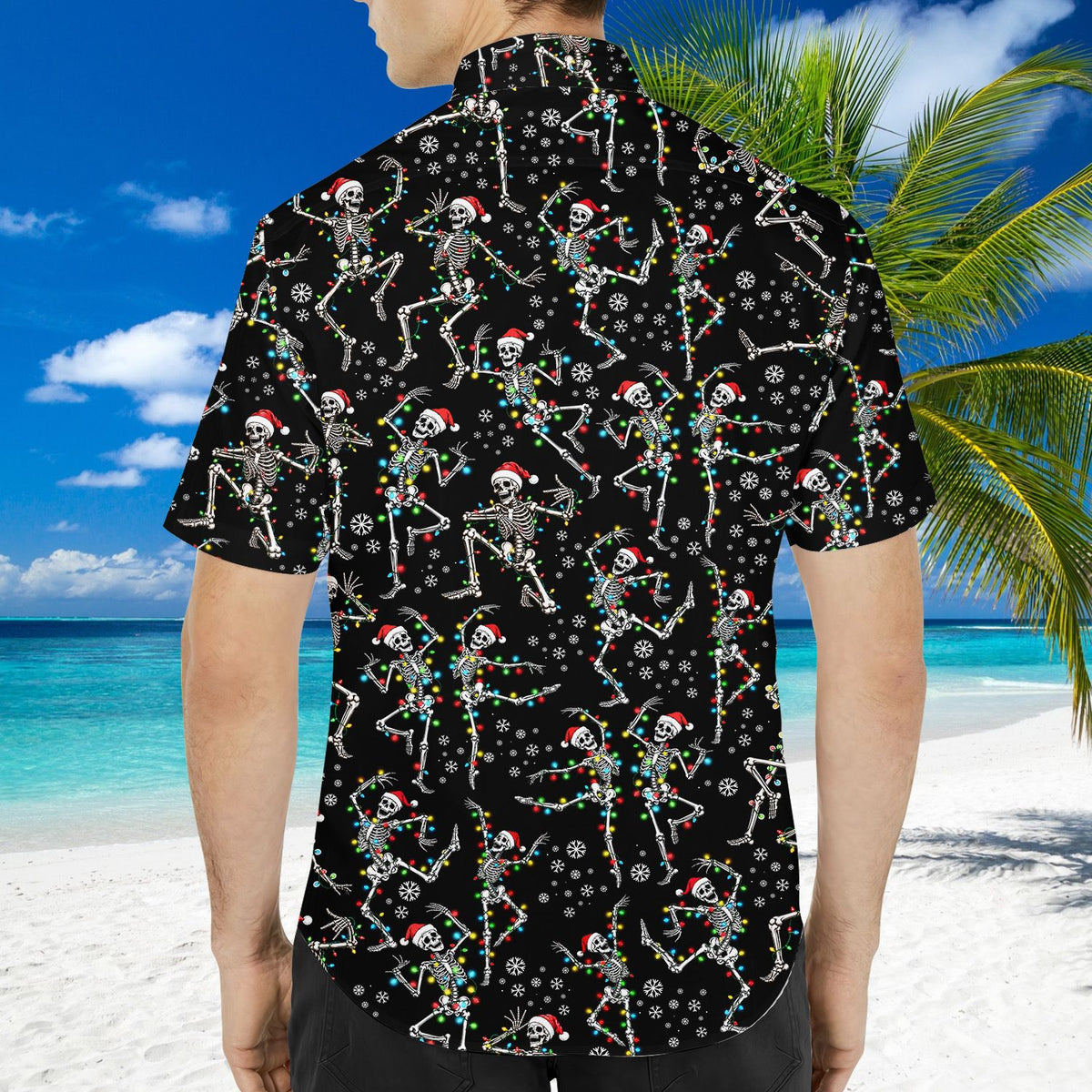 Third back view of the black family matching shirt