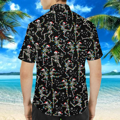 Full back view of the festive skeleton pattern