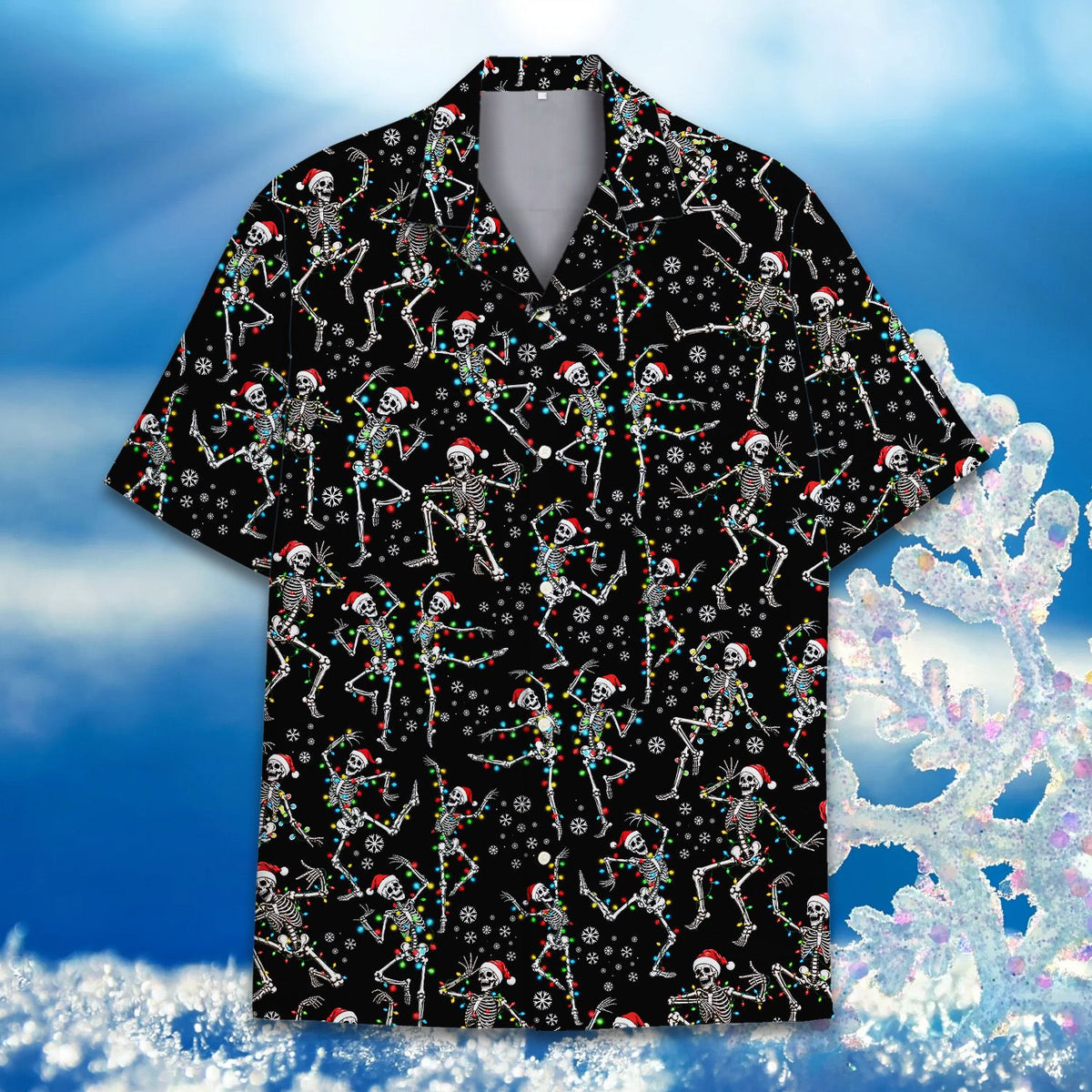 Another front view showing the festive holiday lights pattern
