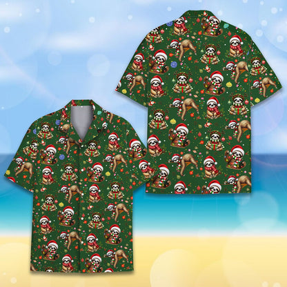 Full front view of the matching family hawaiian shirt