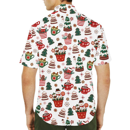 Another lifestyle view showcasing the matching family hawaiian shirts
