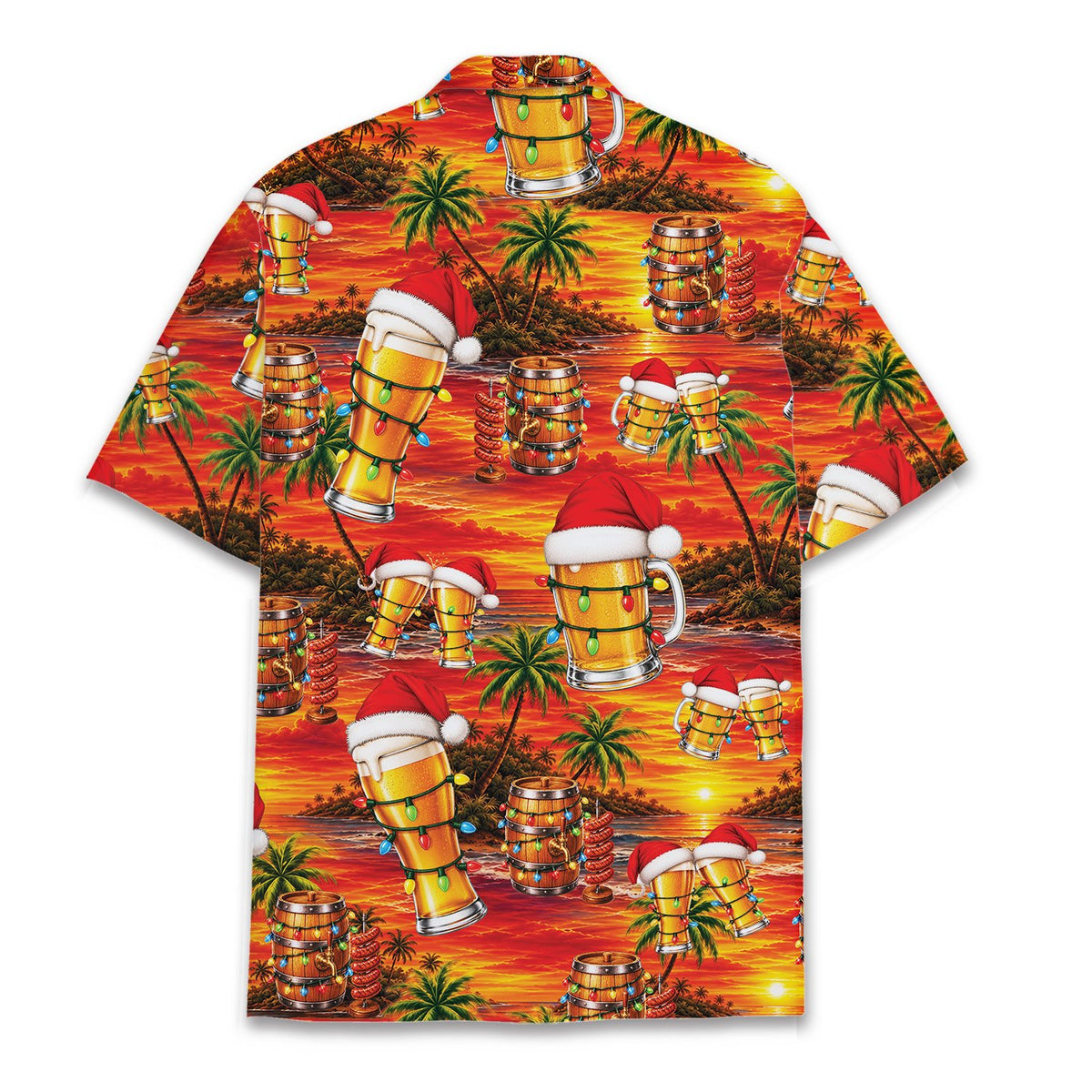Back view of the tropical beer hawaiian shirt