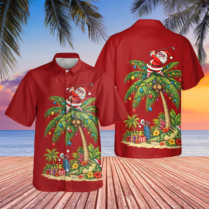 Back view of the matching family hawaiian shirt